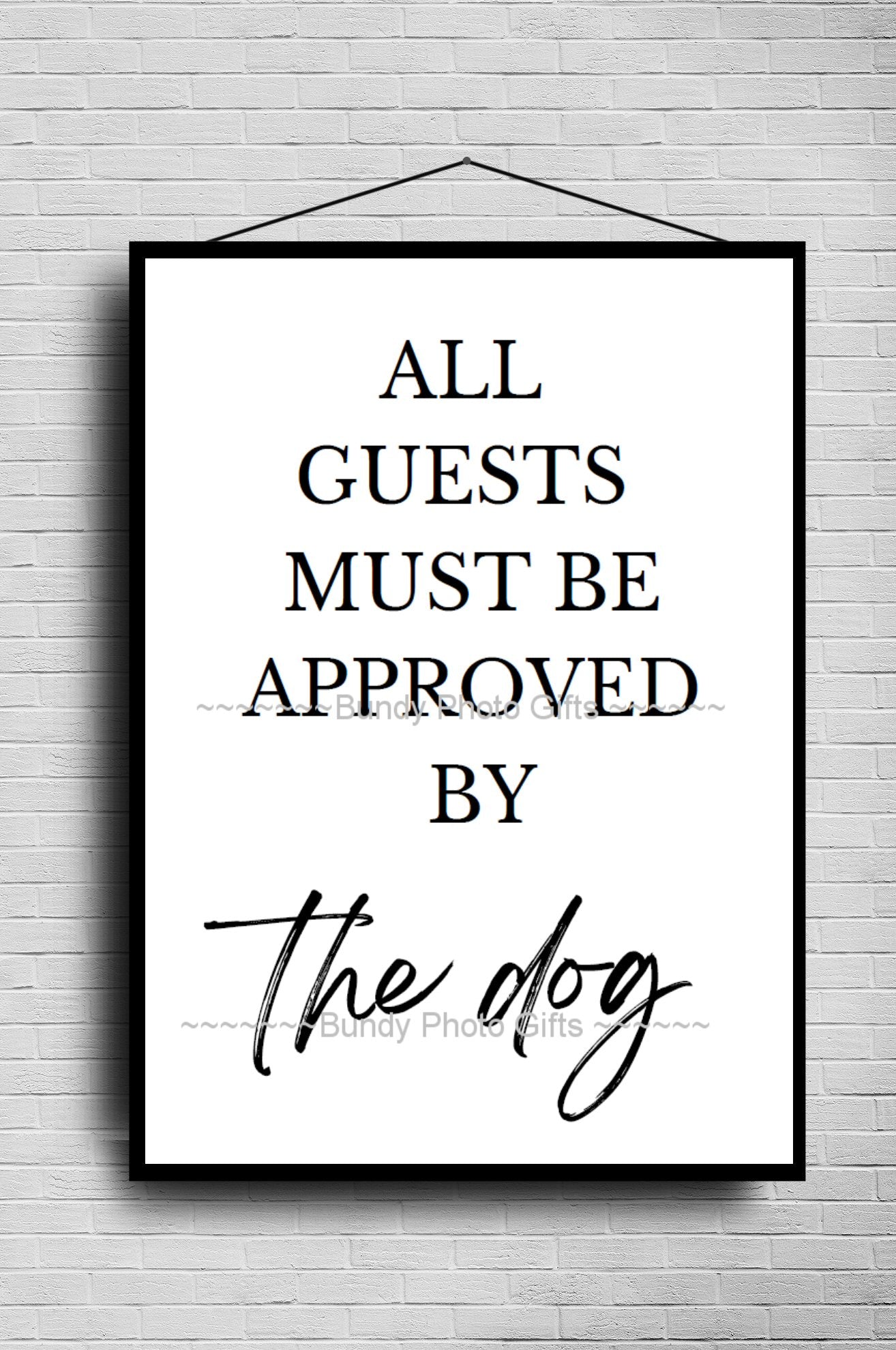 Wall Art - Approved by the Dog- Living Room Funny Art