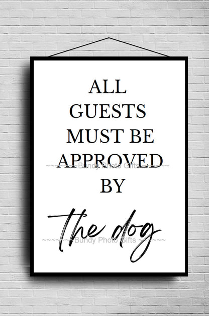 Wall Art - Approved by the Dog- Living Room Funny Art