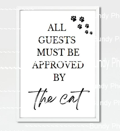 Wall Art - Approved by the Cat - Living Room Funny Art