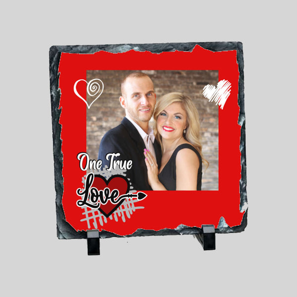 One True Love -Photo Slate Square -20 cm