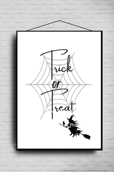 Wall Art - Happy Halloween, Black Cat, Witch, Spooky - Funny Wall Art