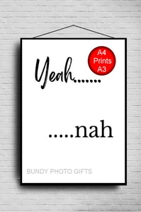 Wall Art - Yeah.... Nah! - Living Room Funny Art