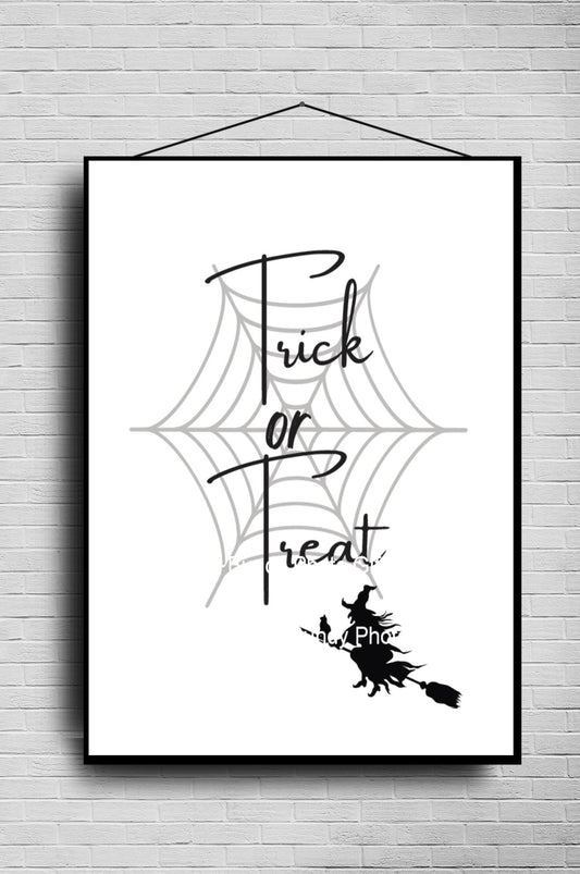 Wall Art BUNDLE - Happy Halloween, Black Cat, Witch, Broomstick, Spooky - Funny Wall Art