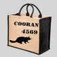 Custom YOUR CITY and POST CODE and Animal , Shopping Bag, Jute Tote Bag