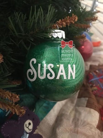 Personalised Christmas Glitter Bauble