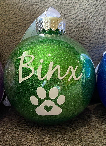 Christmas Pet Glitter Bauble