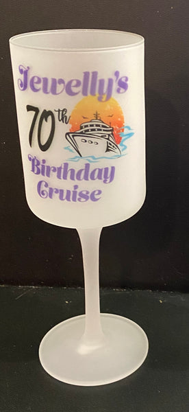 Custom Frosted Wine Glass