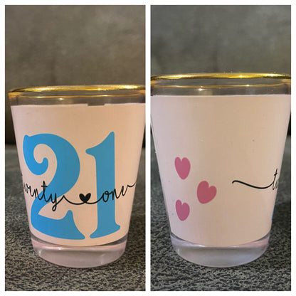 Gold Rim Birthday Shot Glass - Milestones