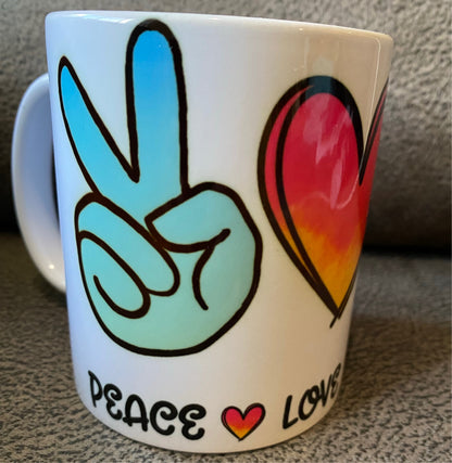 Peace Love Bargara 11 oz Ceramic Mug