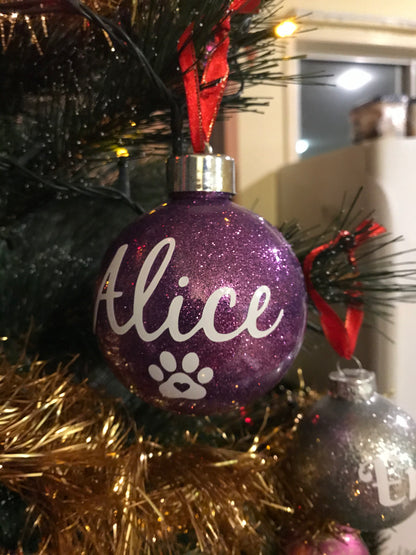 Christmas Pet Glitter Bauble