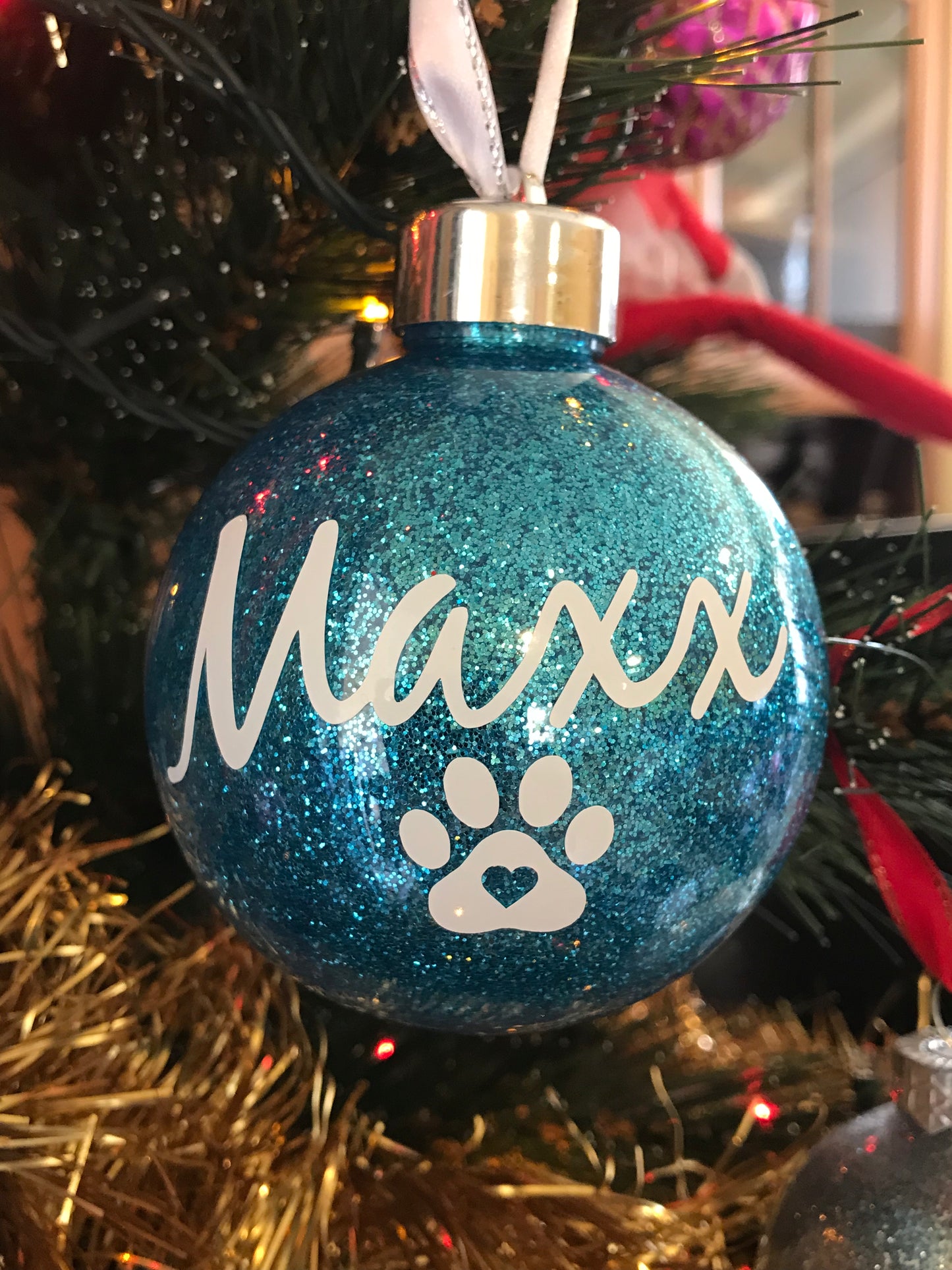 Christmas Pet Glitter Bauble
