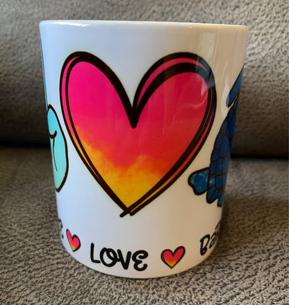 Peace Love Bargara 11 oz Ceramic Mug