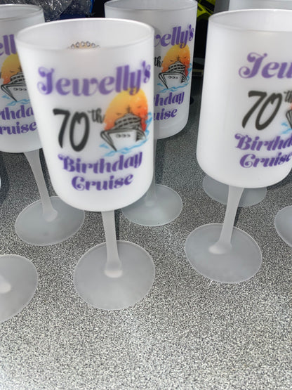 Custom Frosted Wine Glass