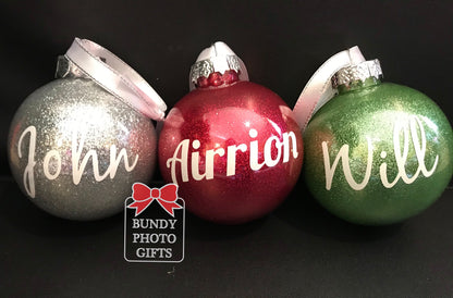 Personalised Christmas Glitter Bauble