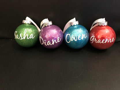 Personalised Christmas Glitter Bauble