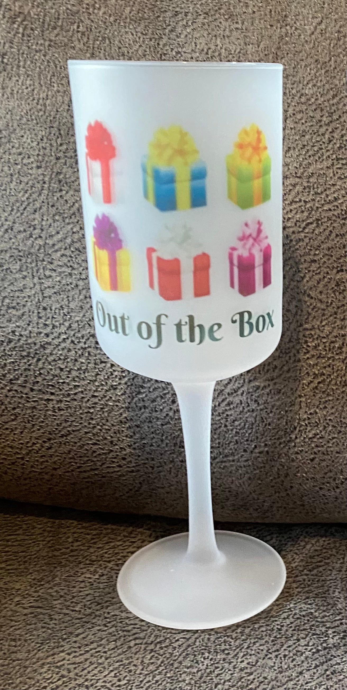 Custom Frosted Wine Glass