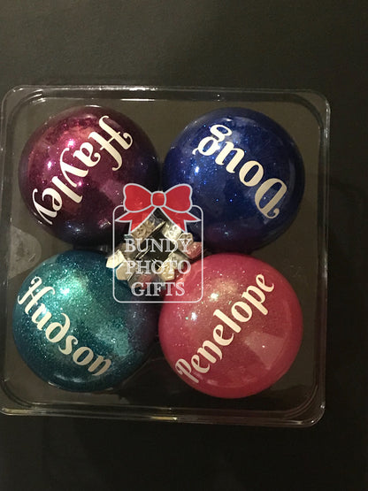 Personalised Christmas Glitter Bauble