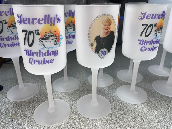 Custom Frosted Wine Glass